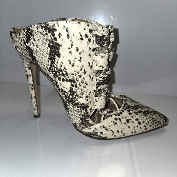 Steve Madden Waarner Women's Snakeskin Ultra High Stiletto Heel Mules Size 8.5 - Picture 5 of 13